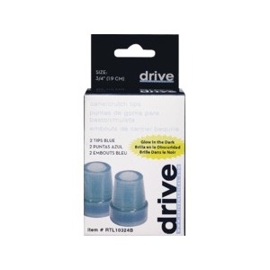 slide 1 of 1, Drive Medical Glow In The Dark Cane Tip, 3/4", Blue, Pair, 2 ct