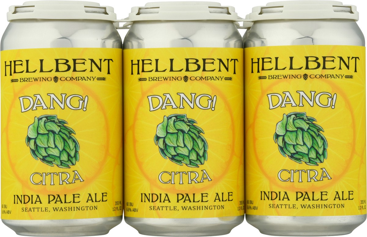 slide 6 of 10, Hellbent Brewing Company India Pale Ale Dang Citra Beer 6 ea, 6  x 12 fl oz