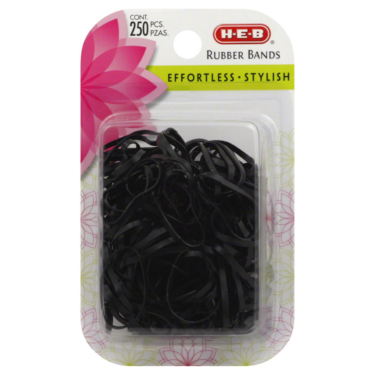 slide 1 of 1, H-E-B Black Small Rubber Bands, 250 ct