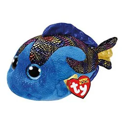 TY Beanie Boo's Aqua Blue Foil Fish Plush