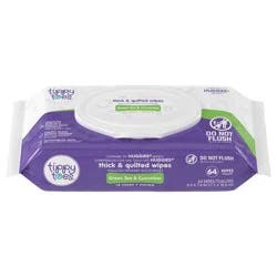 Tippy Toes Thick & Quilted Green Tea & Cucumber Wipes 64 Each