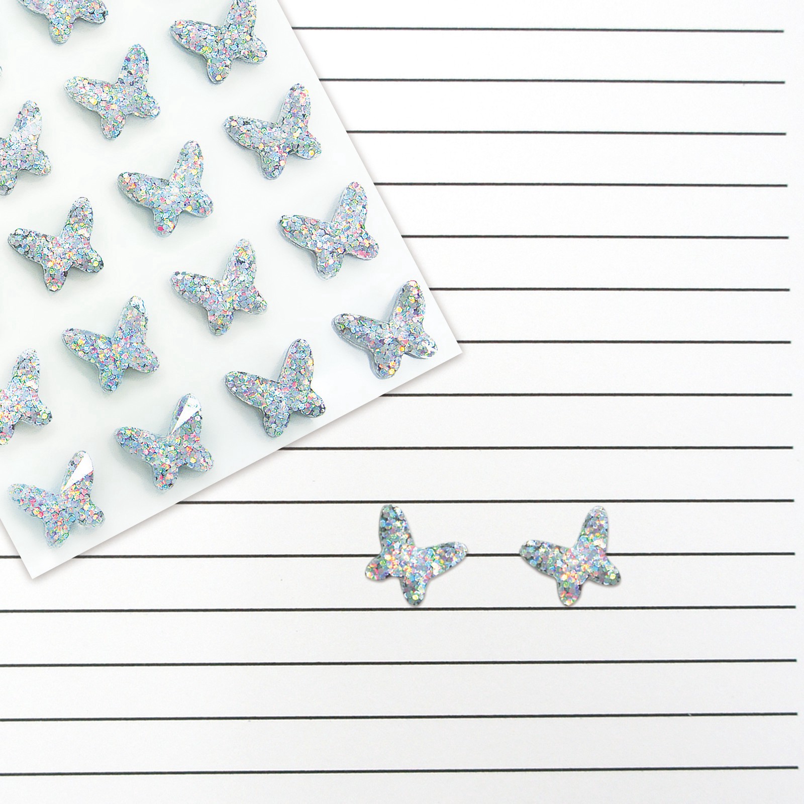 slide 2 of 3, Iridescent Clear Butterfly Bling Stickers By Recollections, 3.8 in x 4.3 in