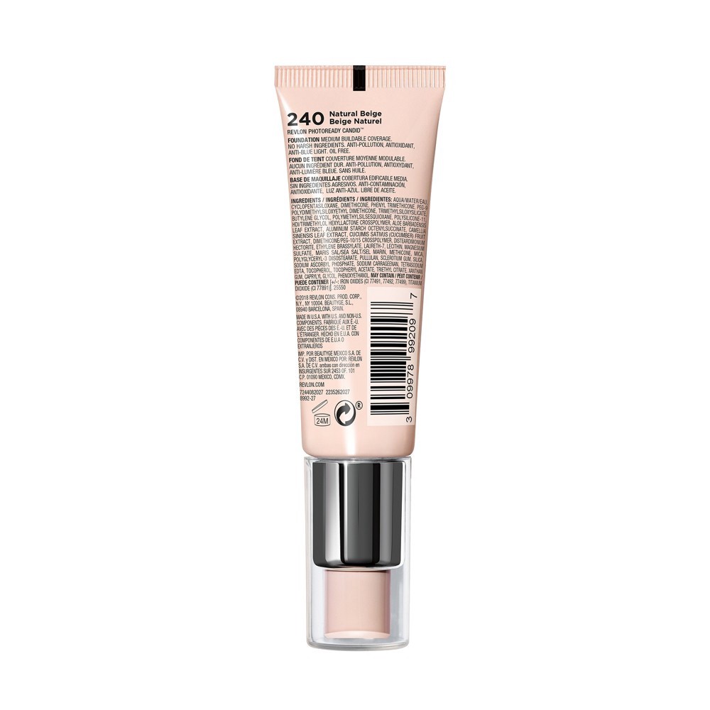 slide 2 of 5, Revlon PhotoReady Candid Natural Finish Anti-Pollution Foundation - 240 Natural Beige - 0.75 fl oz, 1 ct