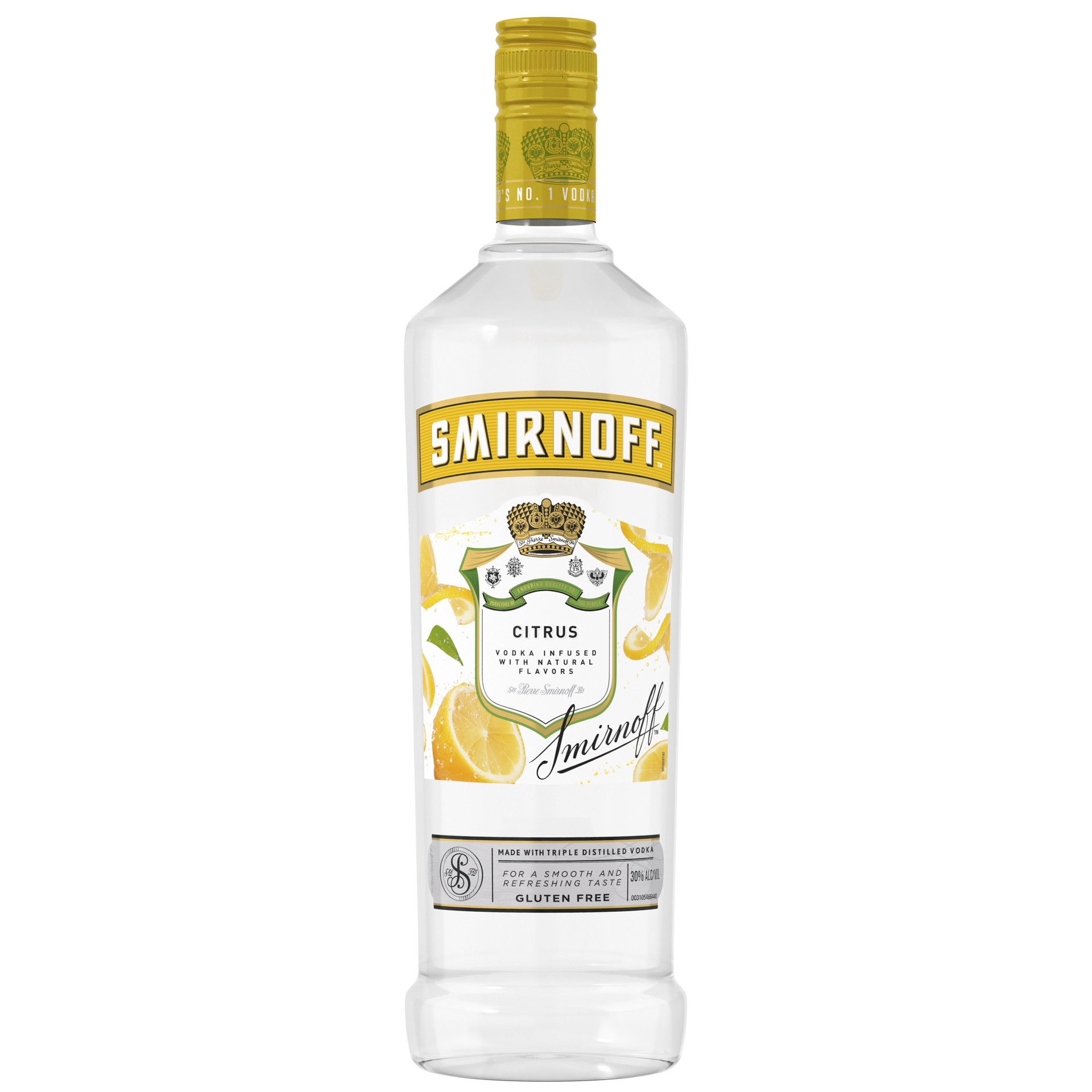 slide 1 of 4, Smirnoff Citrus (Vodka Infused With Natural Flavors), 1 L, 1 liter