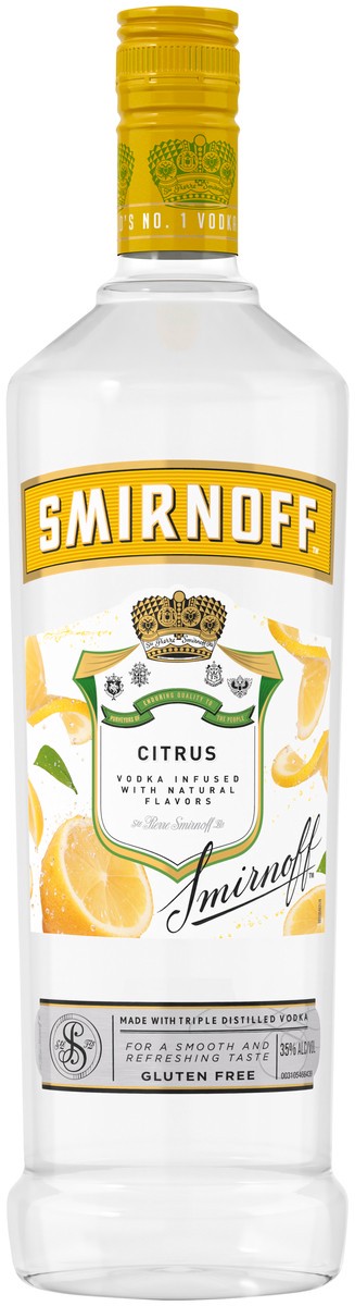 slide 1 of 4, Smirnoff Citrus Vodka, 1 l