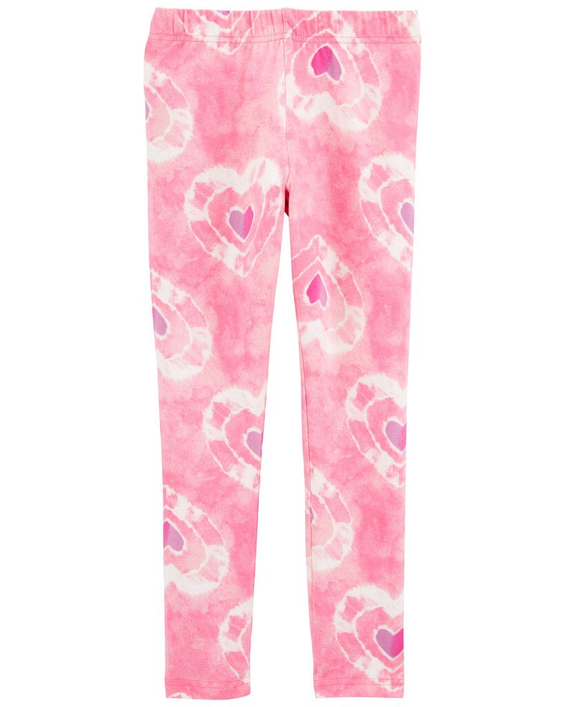 slide 2 of 3, Oshkosh Kid Heart-Print Stretch Leggings - Pink Pink 10, 1 ct