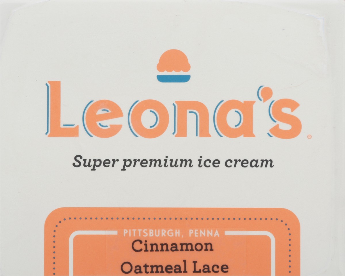 slide 1 of 12, Leona's Super Premium Cinnamon Oatmeal Lace Ice Cream 16 oz, 16 oz