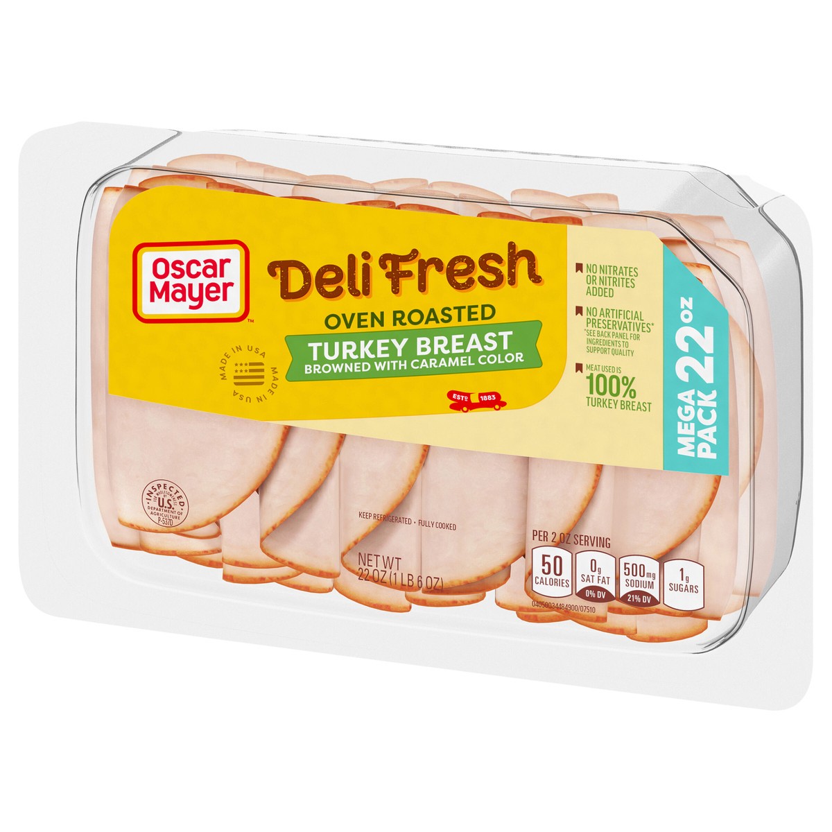 slide 5 of 9, Oscar Mayer Deli Fresh Oven Roasted Turkey Breast Sliced Lunch Meat Mega Pack - 22oz, 22 oz