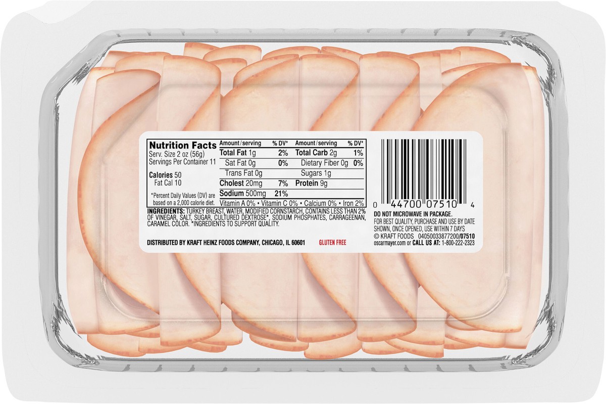 slide 8 of 9, Oscar Mayer Deli Fresh Oven Roasted Sliced Turkey Breast Deli Lunch Meat, 22 oz Package, 22 oz