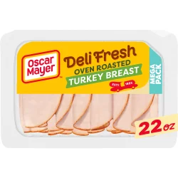 Oscar Mayer Deli Fresh Oven Roasted Turkey Breast Sliced Deli Lunch Meat Mega Pack Tray