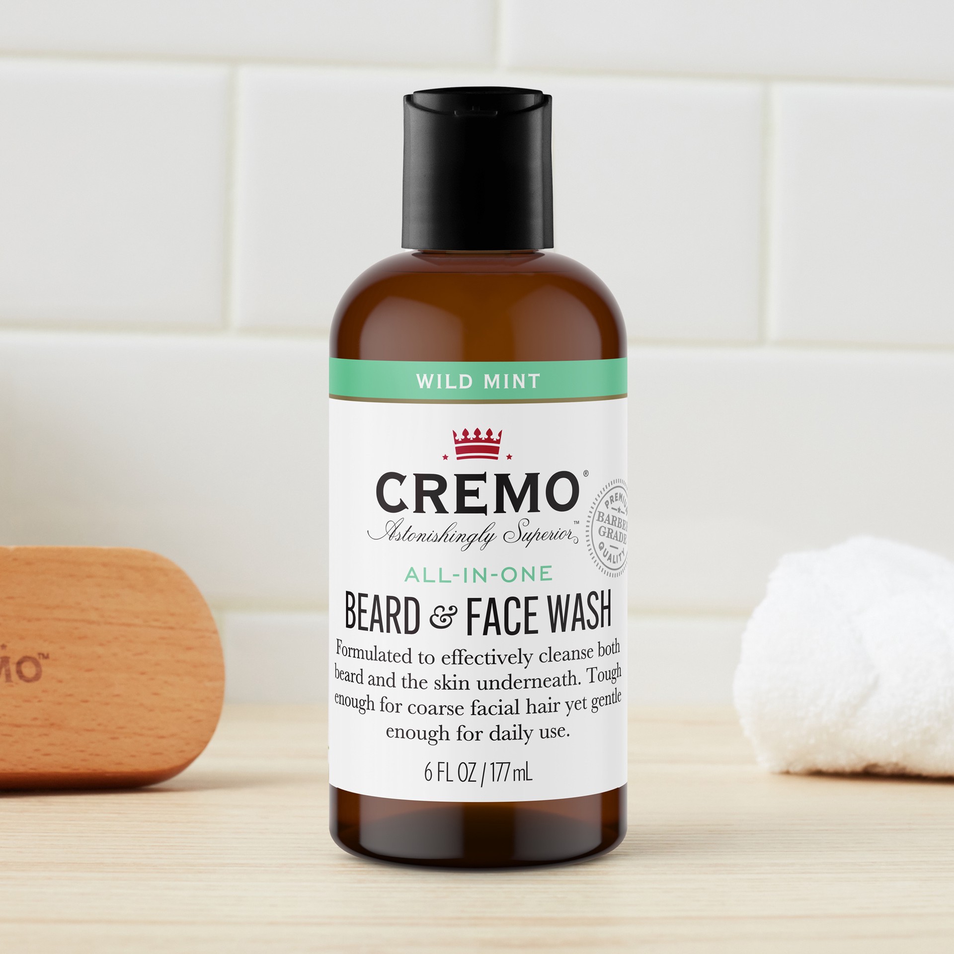 slide 6 of 7, Cremo Astonishingly Superior All-in-One Mint Blend Beard & Face Wash 6 oz, 6 oz