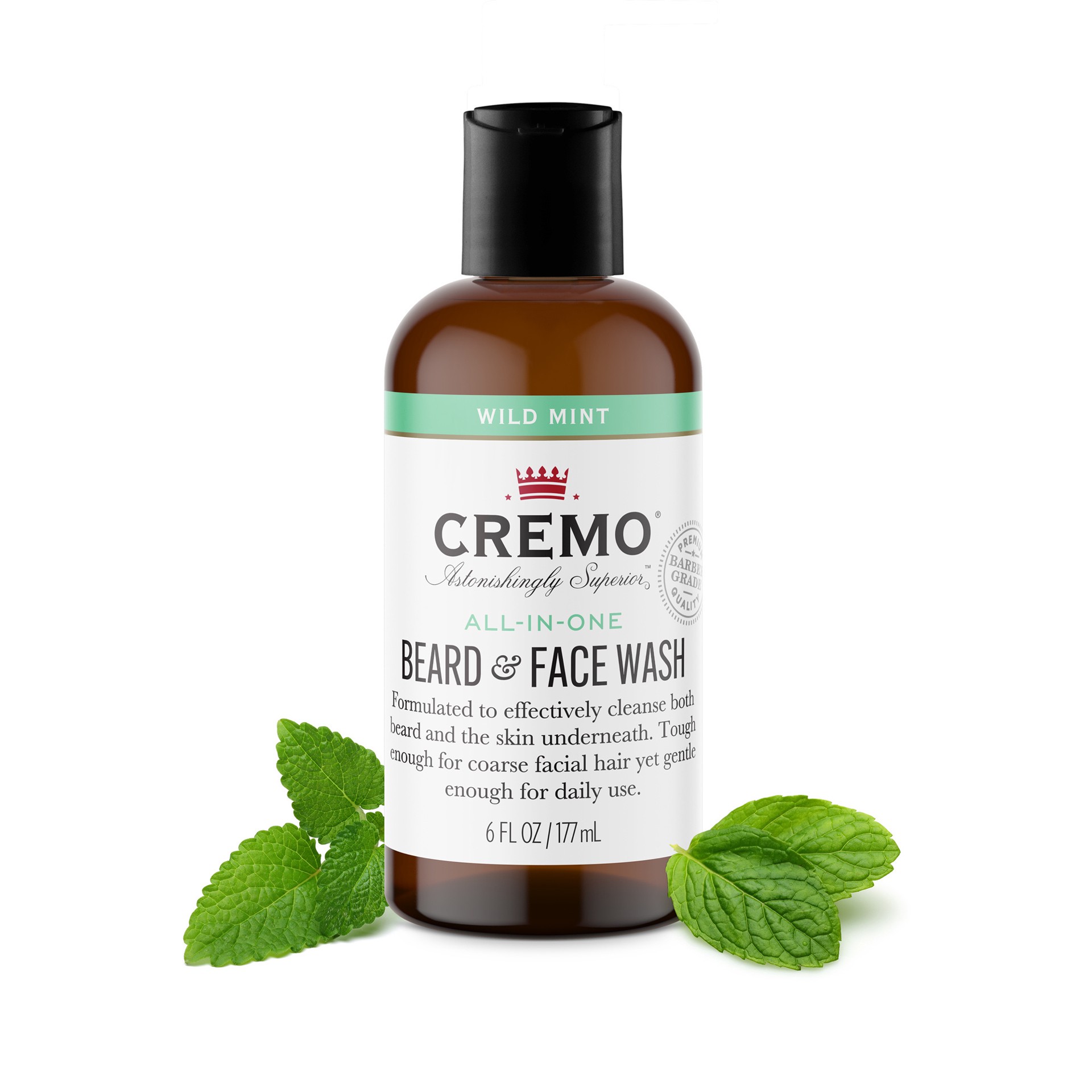 slide 7 of 7, Cremo Astonishingly Superior All-in-One Mint Blend Beard & Face Wash 6 oz, 6 oz