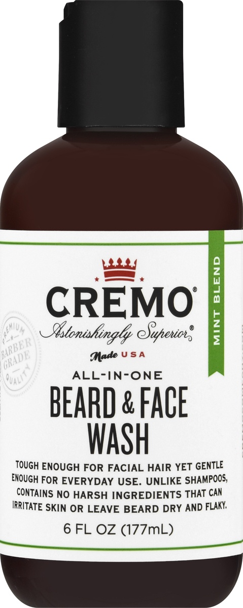 slide 8 of 9, Cremo Beard & Face Wash Mint, 1 ct