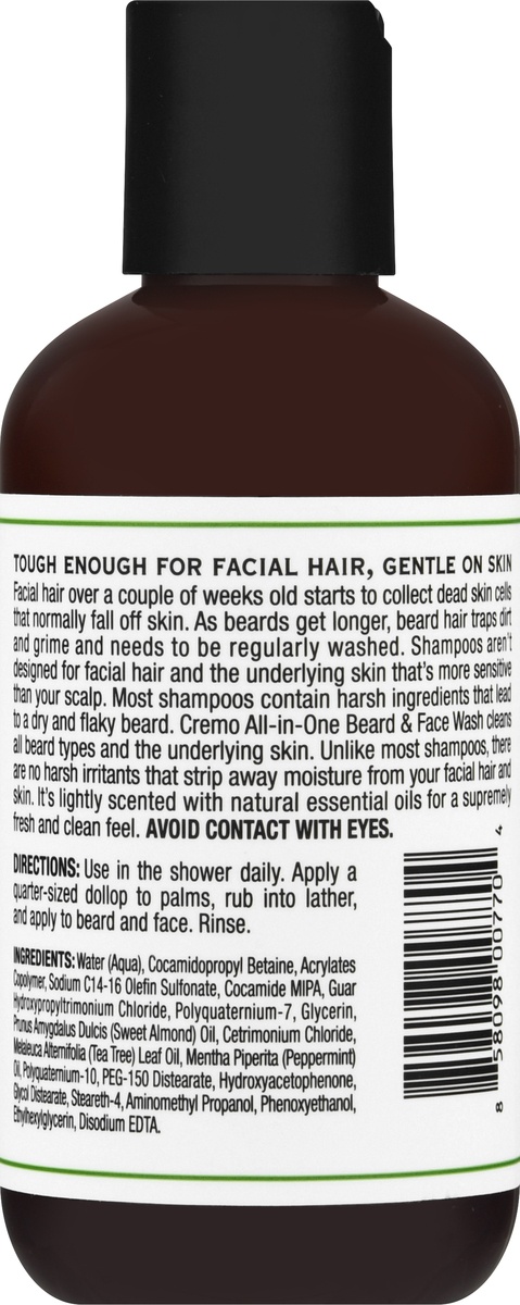 slide 9 of 9, Cremo Beard & Face Wash Mint, 1 ct