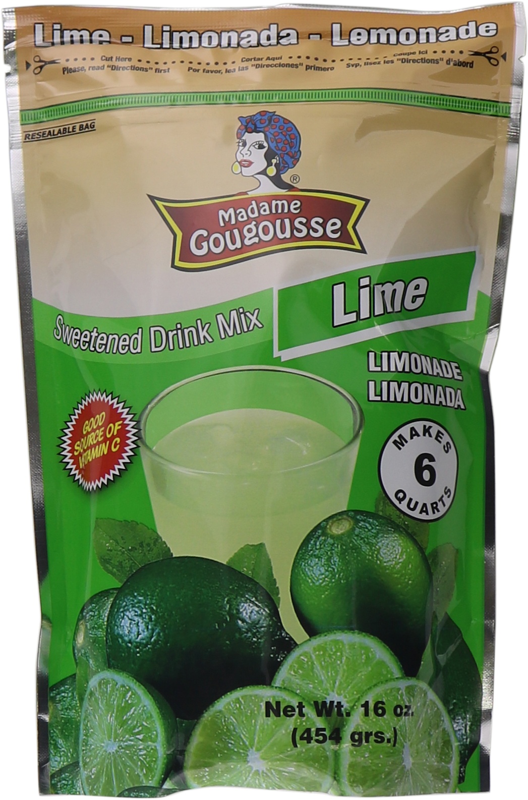 slide 1 of 1, Madame Gougousse Lime Powder Drink, 16 oz