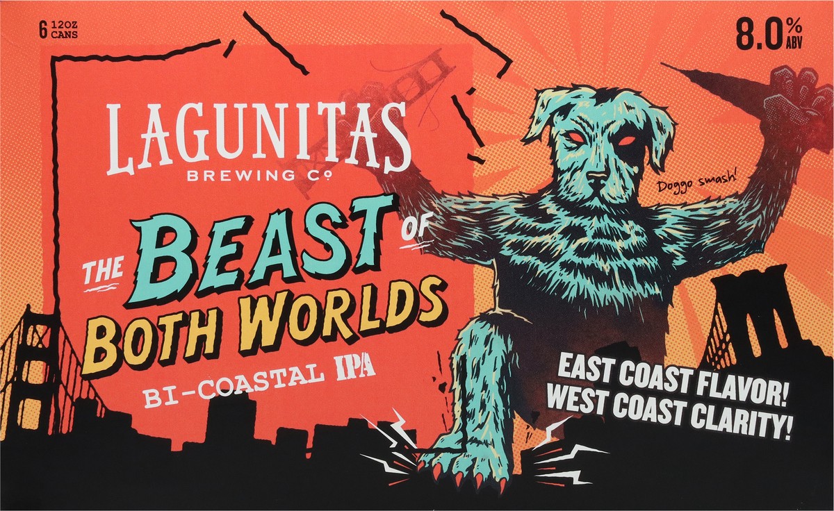 slide 6 of 10, Lagunitas Brewing Co Bi-Coastal IPA The Beast of Both Worlds Beer 6 - 12 oz Cans, 6 ct; 12 oz