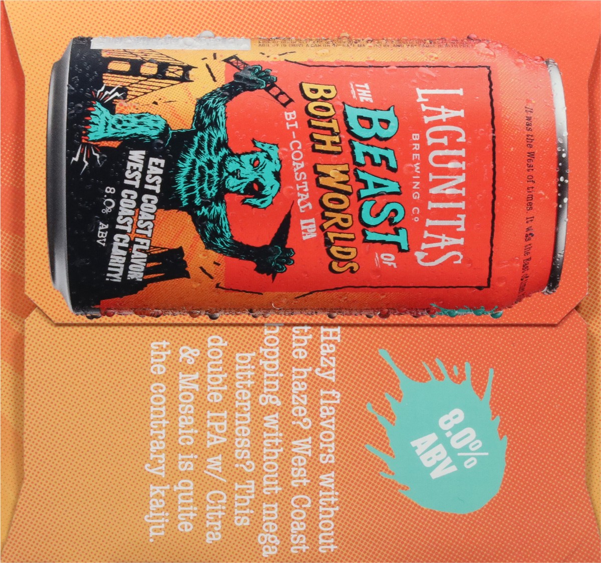 slide 5 of 10, Lagunitas Brewing Co Bi-Coastal IPA The Beast of Both Worlds Beer 6 - 12 oz Cans, 6 ct; 12 oz