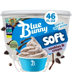 Blue Bunny Soft Cookies and Cream Frozen Dairy Dessert, 46 fl oz