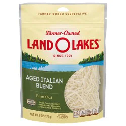 Land O'Lakes Aged Italian Blend Fine Cut Shredded Cheese, Blend of Parmesan, Asiago, & Romano