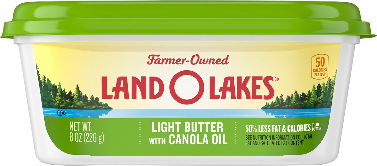 slide 1 of 9, Land O'Lakes Light Butter with Canola Oil, 8 oz