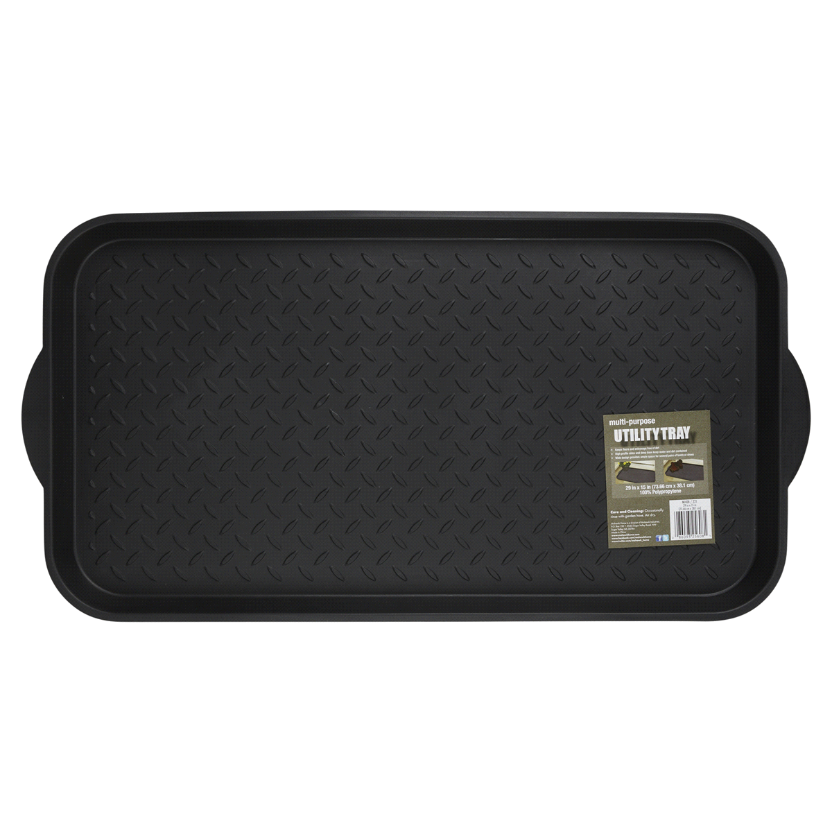 slide 1 of 1, Mohawk Boot Tray Plastic Black, 15 in x 29.5 in