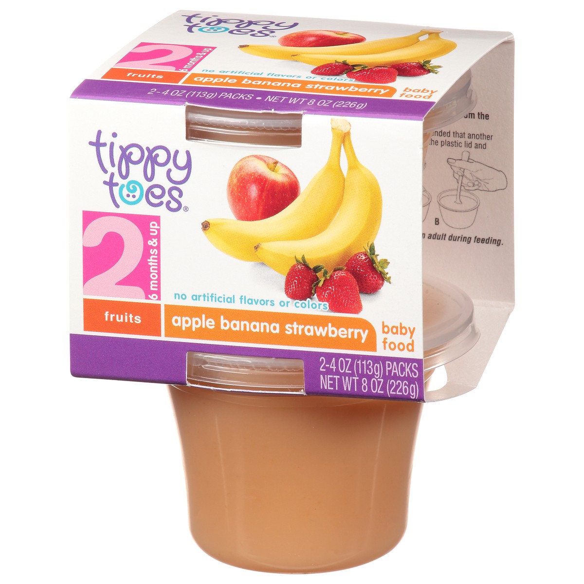 slide 4 of 9, Tippy Toes Apple Banana Strawberry Baby Food Stage 2 2 ea, 2 ct