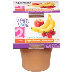 Tippy Toes Apple Banana Strawberry Baby Food Stage 2 2 ea
