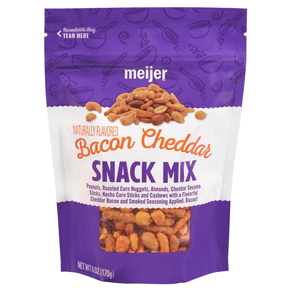 slide 1 of 1, Meijer Bacon Cheddar Snack Mix, 6 oz