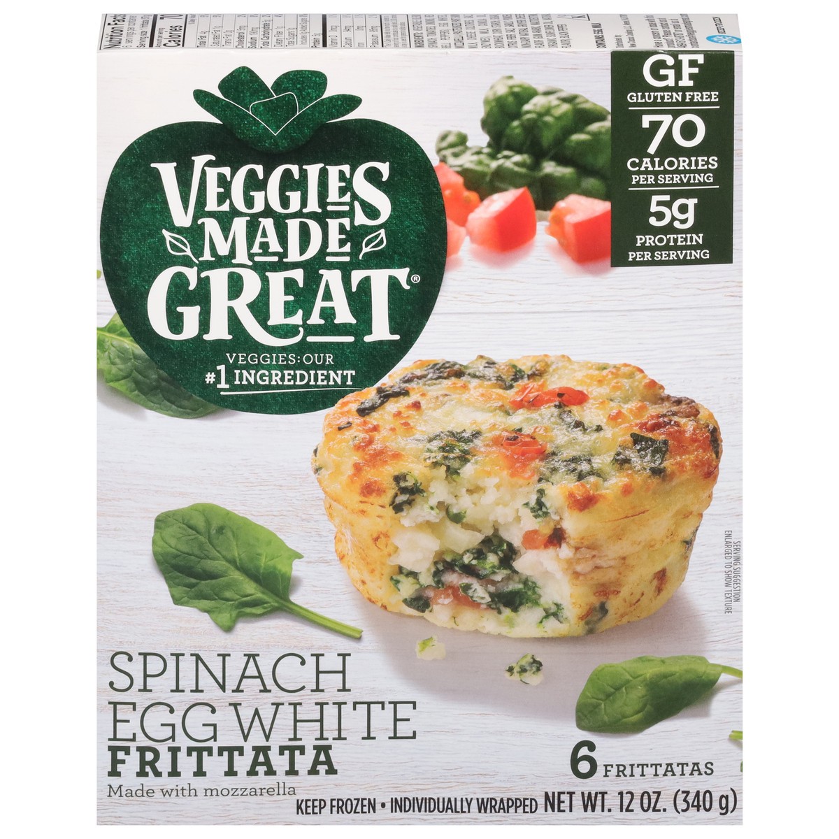 slide 1 of 76, Veggies Made Great Spinach Egg White Frittata 6 ea, 6 ct