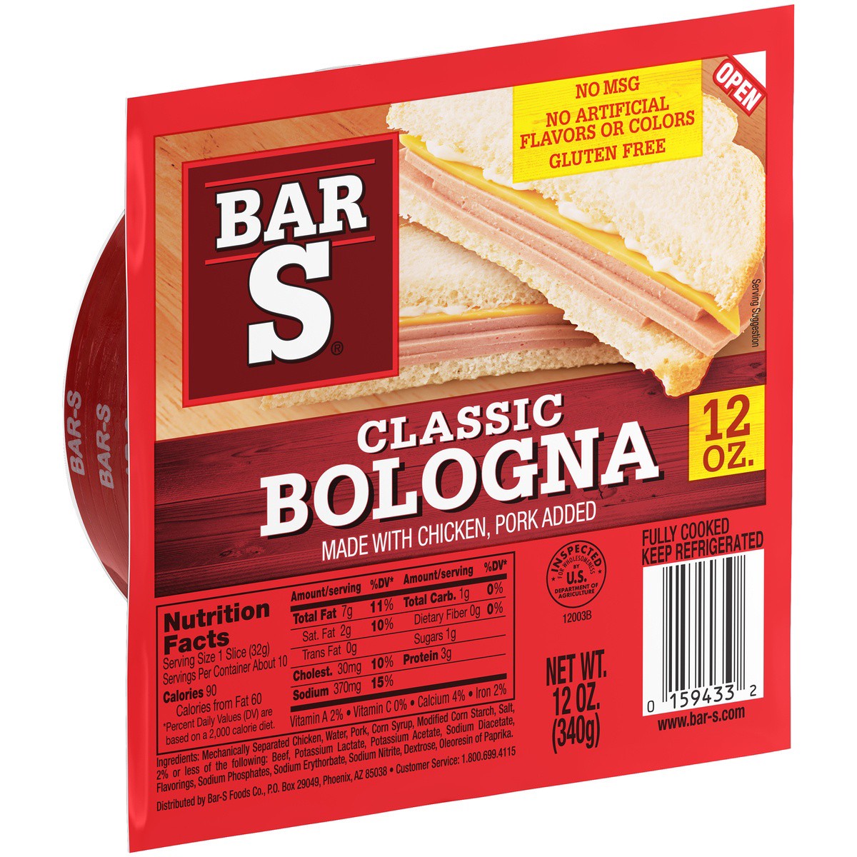 slide 5 of 9, Bar-S Classic Bologna 12 oz. Pack, 12 oz
