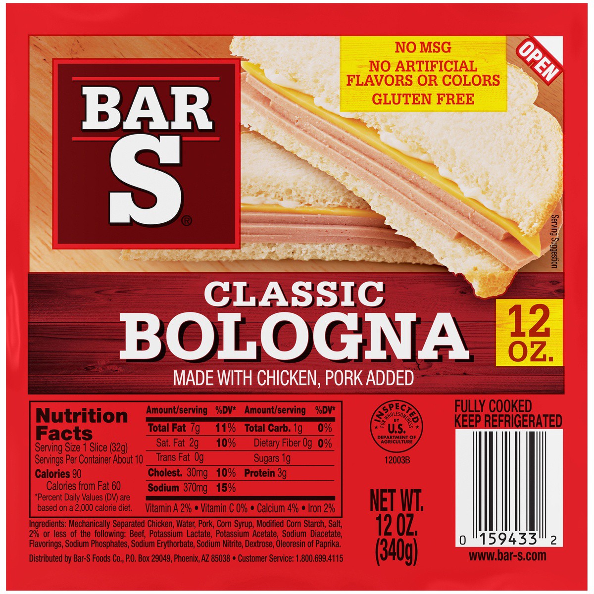 slide 6 of 9, Bar-S Classic Bologna 12 oz. Pack, 12 oz