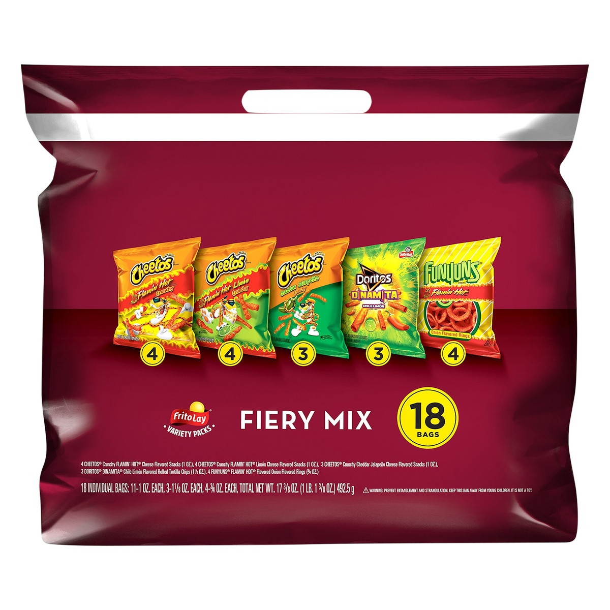 slide 1 of 1, Frito Lay Snacks Fiery Mix 17.375 Oz 18 Count, 17 oz