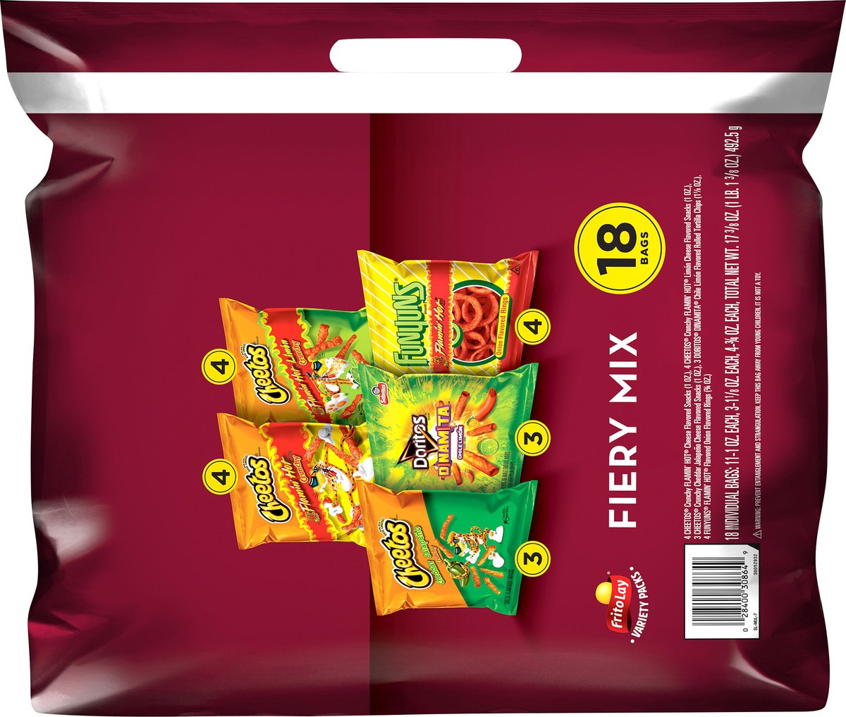 slide 2 of 6, Frito-Lay Snacks Fiery Mix 17.375 Oz 18 Count, 18 ct