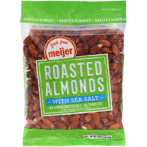 slide 1 of 1, Fresh From Meijer Almonds Roasted and Salted, 16 oz