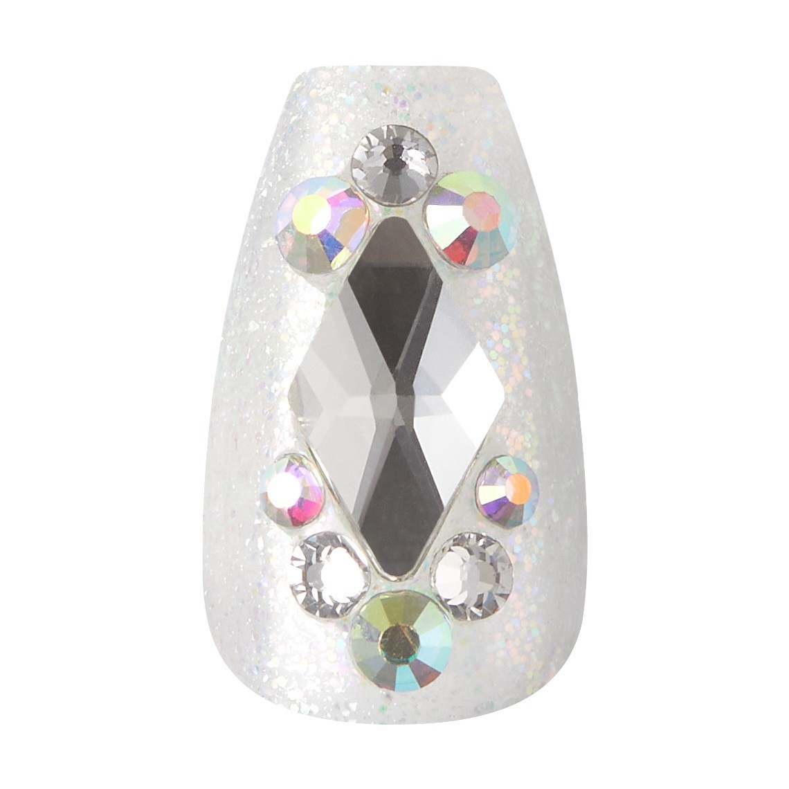 slide 4 of 5, KISS Majestic Nails, 'In a Crown', 30 Reusable Medium Coffin Shape Jeweled Nails, 1 ct