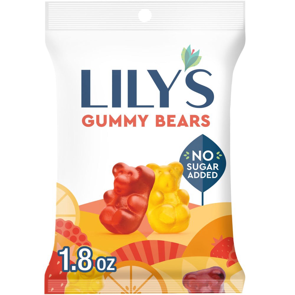 slide 1 of 6, LILY's Assorted Flavored No Sugar Added Gummy Bears Bag, 1.8 oz
