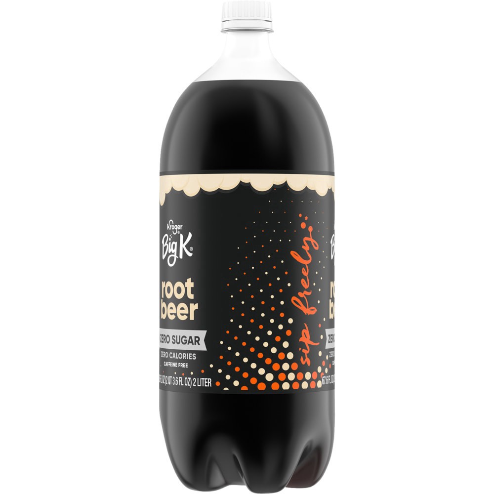 slide 4 of 4, Big K Caffeine Free Zero Sugar Root Beer Soda - 2 liter, 2 liter