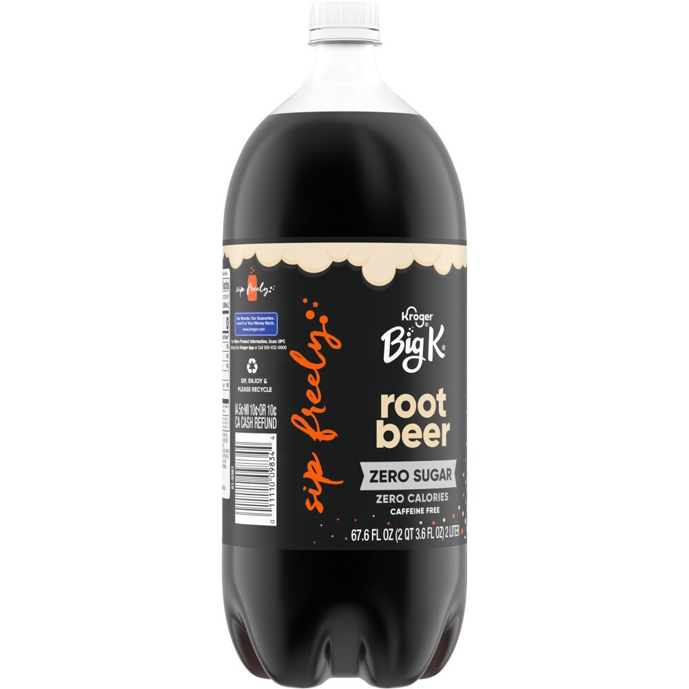 slide 3 of 4, Big K Caffeine Free Zero Sugar Root Beer Soda - 2 liter, 2 liter