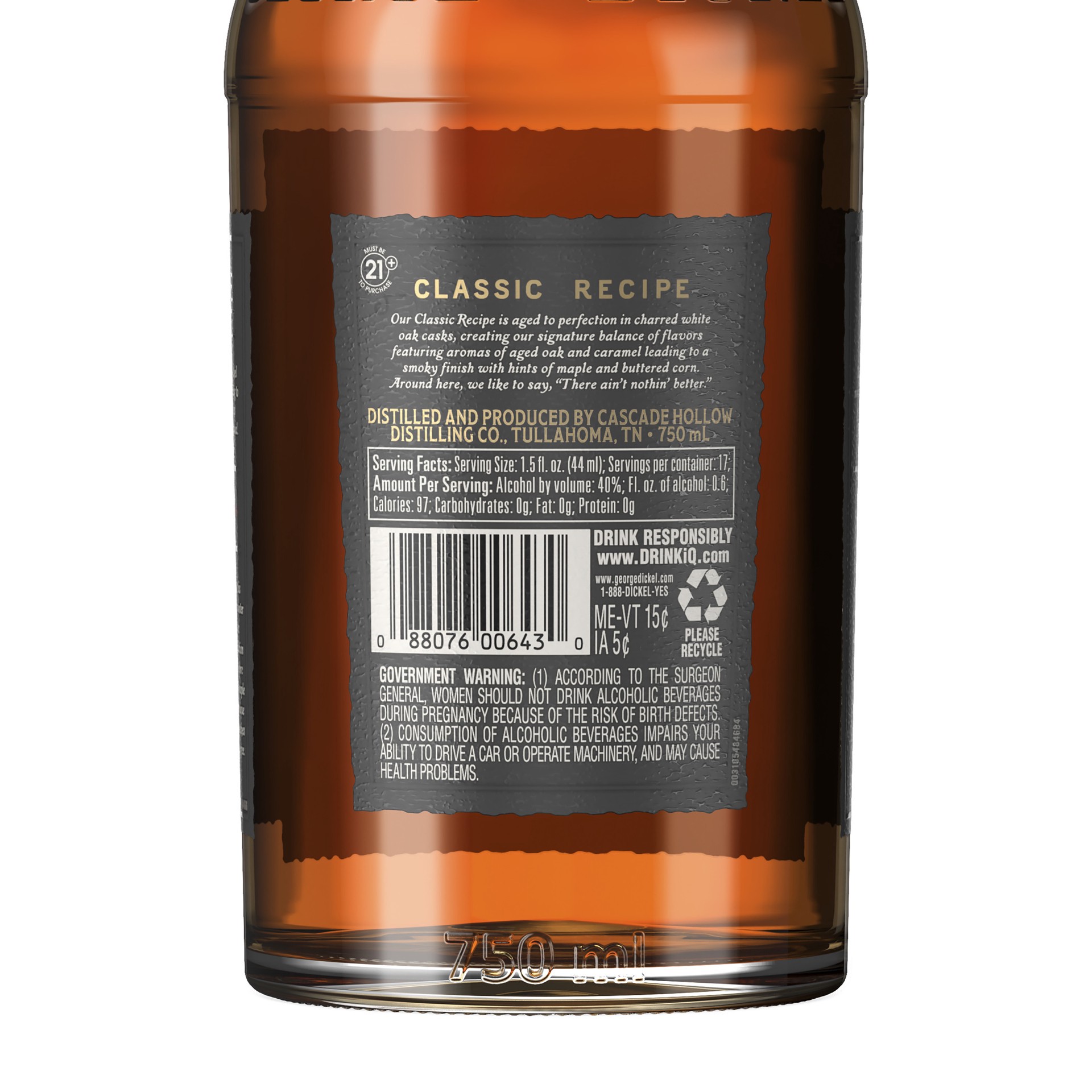 slide 4 of 4, George Dickel No. 8 Sour Mash Tennessee Whisky, 750 ml