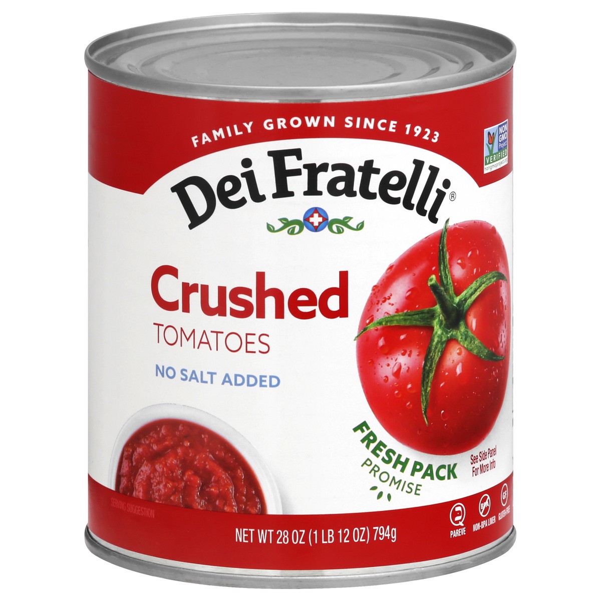 slide 1 of 9, Dei Fratelli No Salt Added Crushed Tomatoes, 28 oz