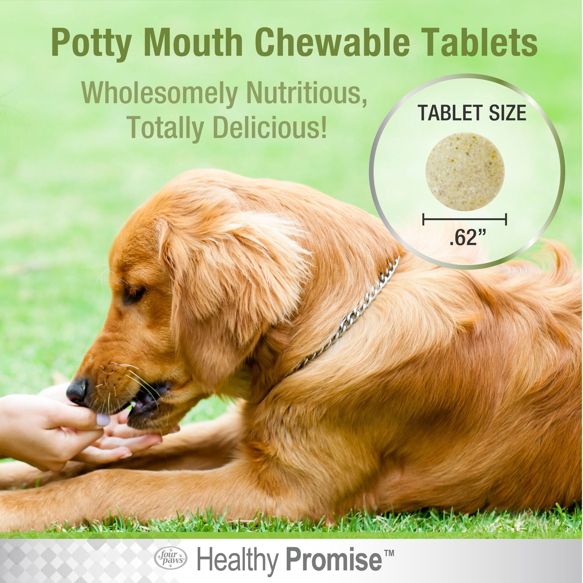 slide 4 of 9, Four Paws Healthy Promise Potty Mouth Tablets - Coprophagia Stool Eating Deterrent for Dogs 90 Count, 90 ct