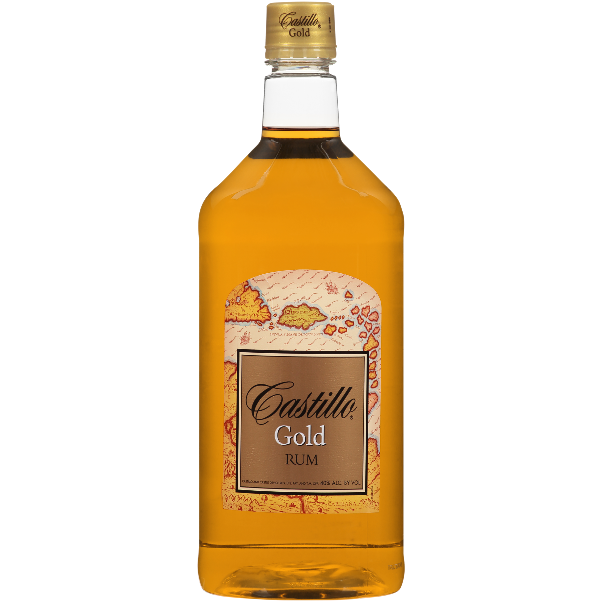 slide 1 of 5, Castillo Gold Rum Liquor 40% 175Cl/1.75L, 1.75 liter