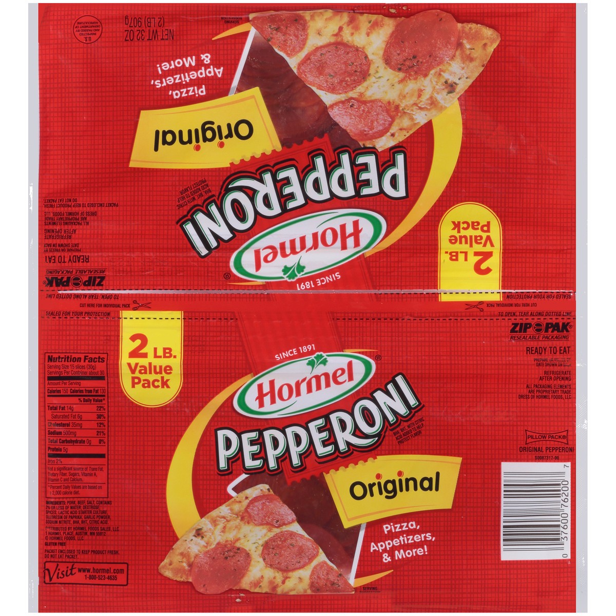 slide 12 of 12, Hormel Original Pepperoni 2 lb. Pack, 32 oz