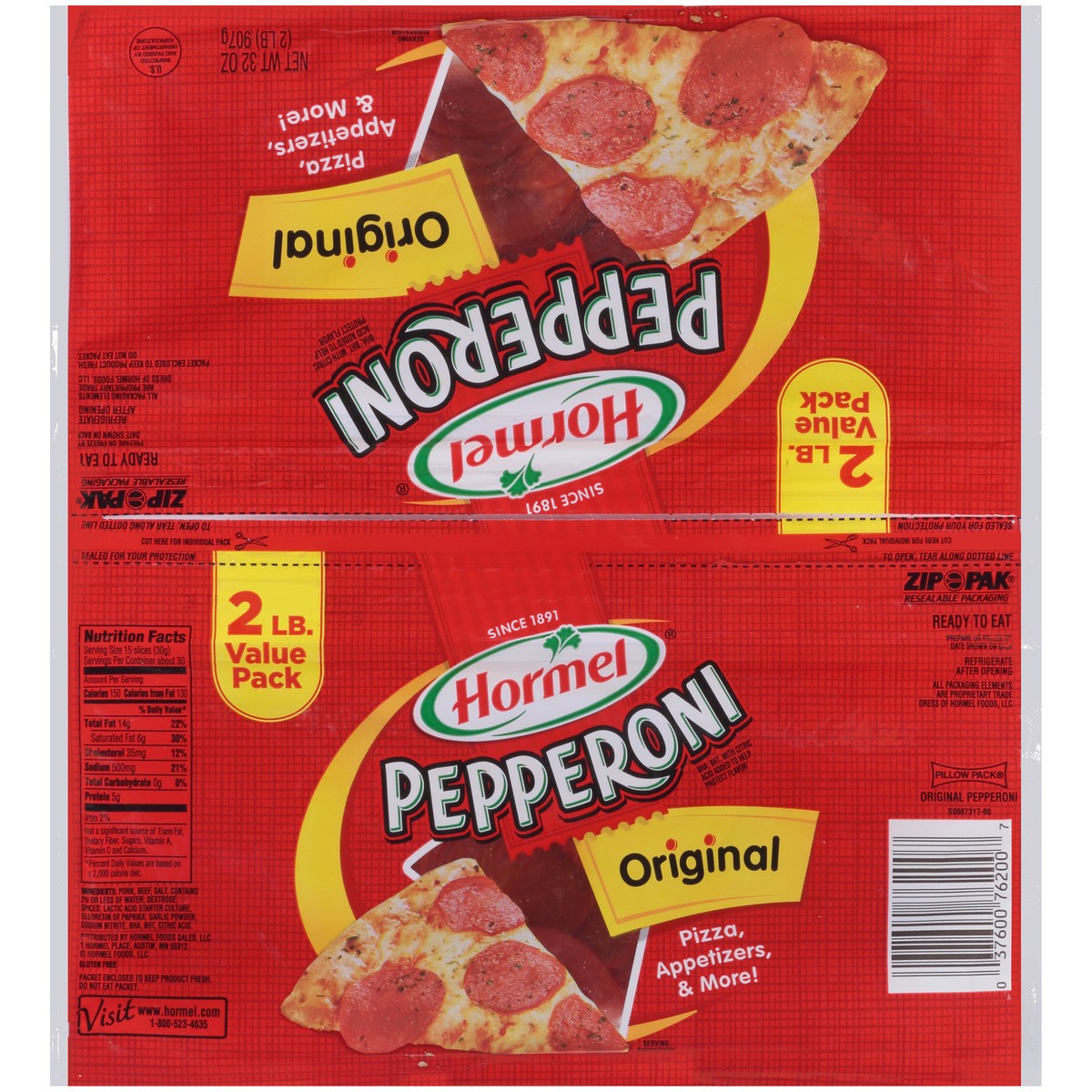 slide 9 of 12, Hormel Original Pepperoni 2 lb. Pack, 32 oz