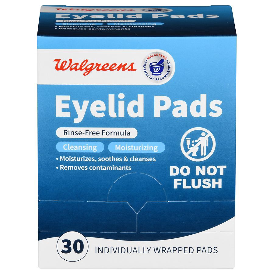 slide 1 of 5, Walgreens Eyelid Pads, Rinse-Free Formula, 30 ct
