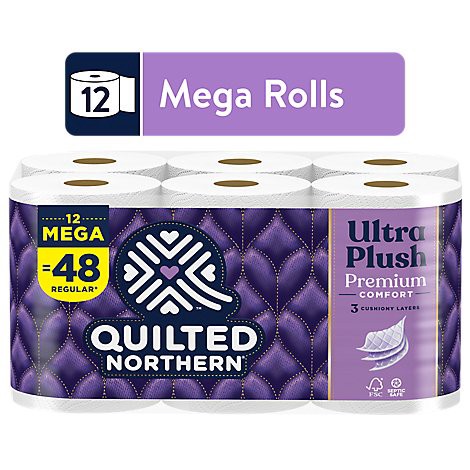 slide 1 of 1, Quilted Northern Ultra Plush Toilet Paper Mega Rolls - 12 Count, 12 ct