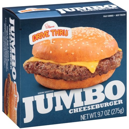 slide 1 of 1, Pierre Drive Thru Jumbo Cheeseburger, 9.7 oz