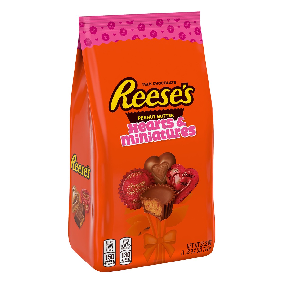 slide 8 of 8, Reese's Hearts & Miniatures Peanut Butter Milk Chocolate 25.2 oz, 25.20 oz