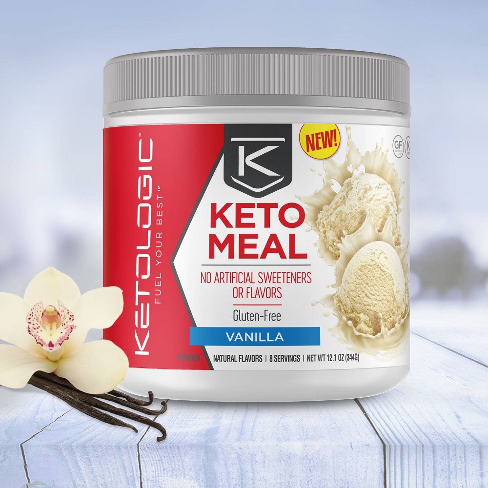 slide 3 of 3, KetoLogic Vanilla Keto Meal Replacement Powder, 12.1 oz