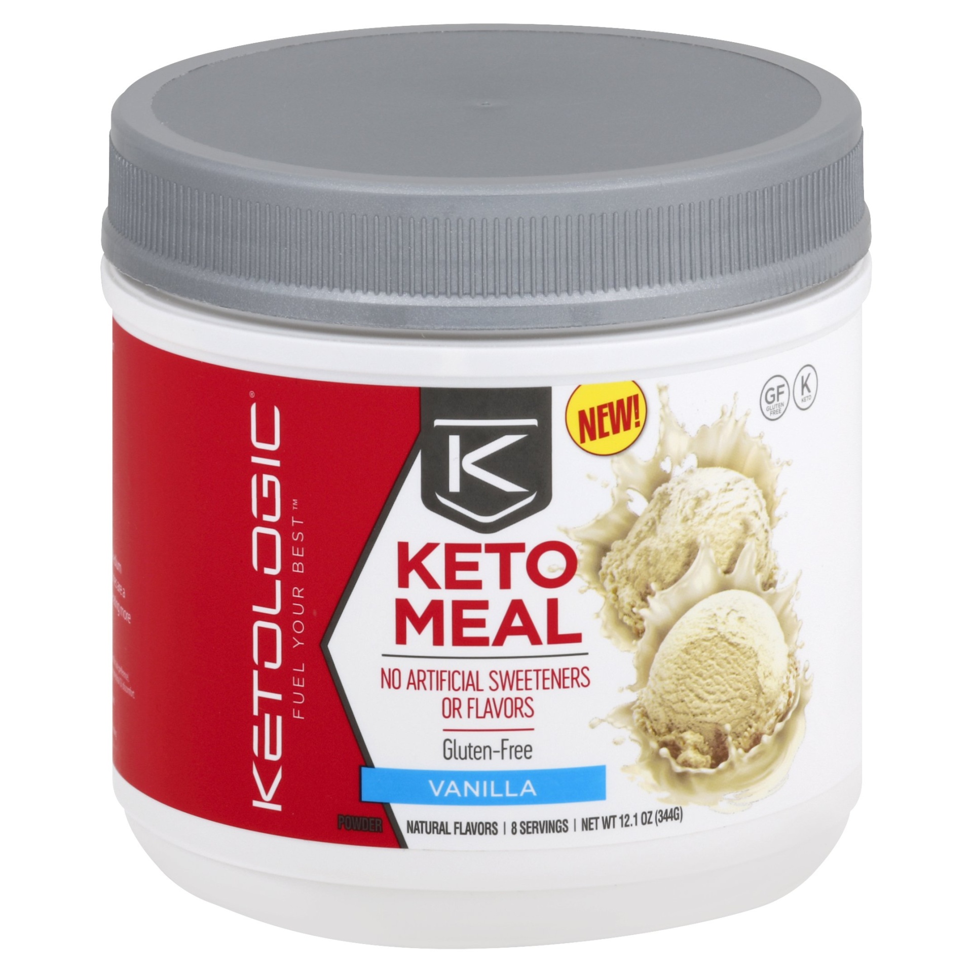 slide 1 of 3, KetoLogic Vanilla Keto Meal Replacement Powder, 12.1 oz